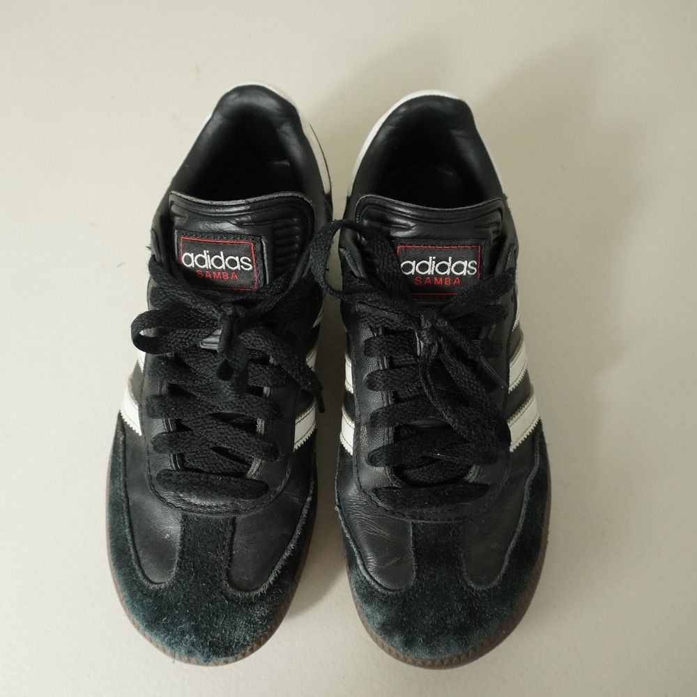 Adidas Samba Sneakers Youth 4 Black White‎ Gum Leather Suede Indoor Soccer Shoes - Picture 3 of 7